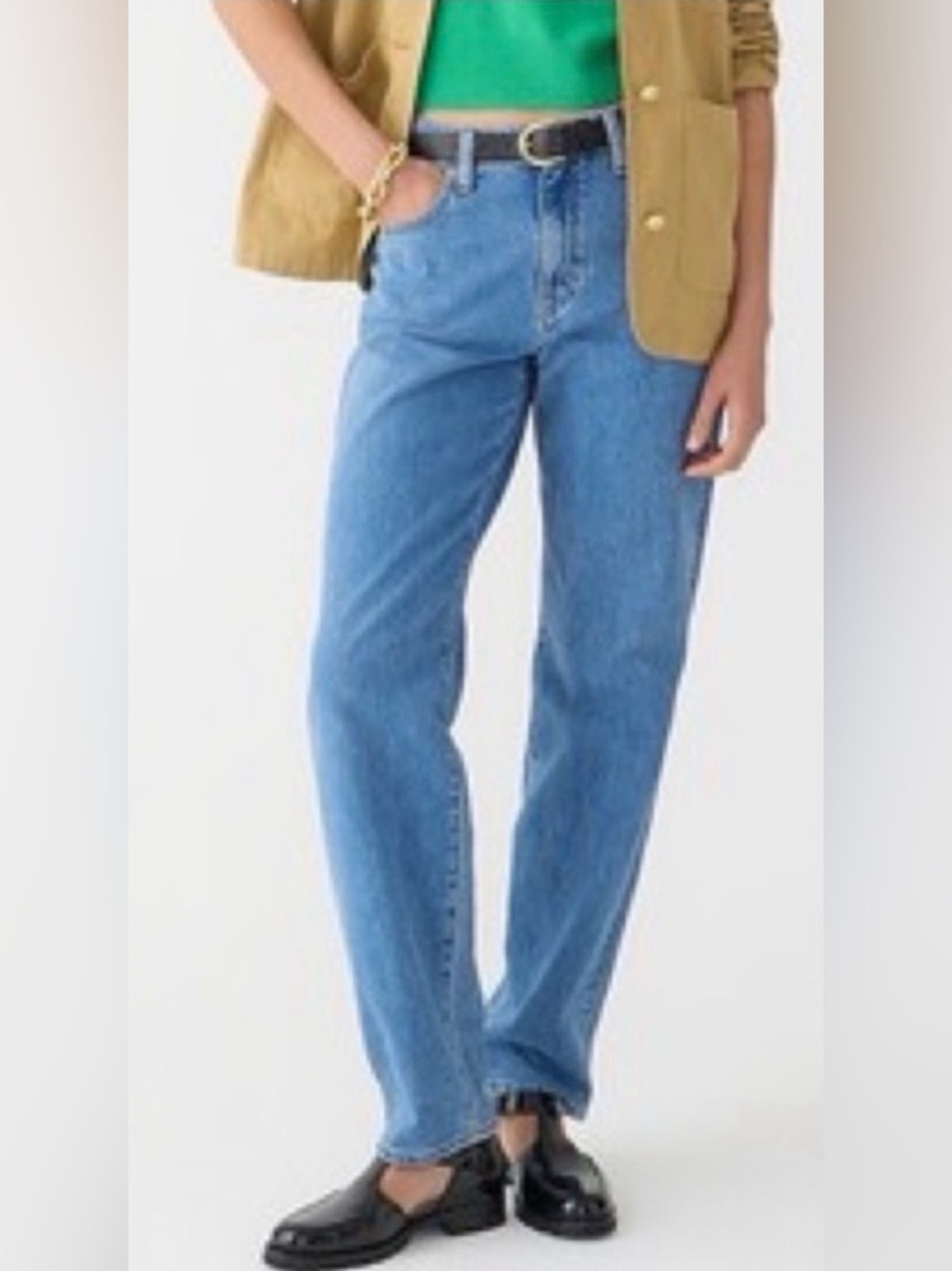 J Crew Mid Rise Slouchy Straight Jeans Size 28